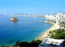 Aerial picture of the bay and beachfront