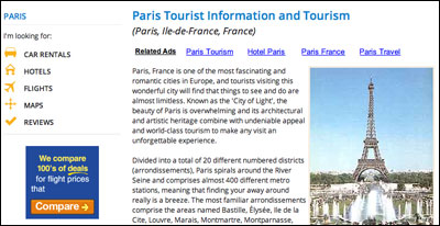 Paris banner advert