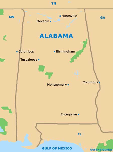 Alabama AL State Map