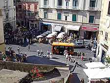 View of the town centre and local minibus