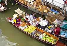 Bird's eye picture of Floating Market at Samut Songkhram