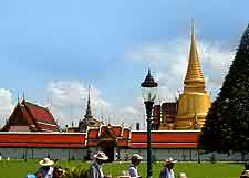 View of the Grand Palace and Wat Phra Kaew (Temple of the Emerald Buddha)