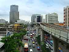 Photo of roads beneath the skytrain