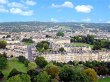 Aerial view over Bath