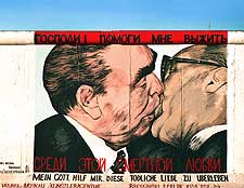 Picture of famous wall painting at the East Side Gallery