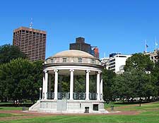 Image of Boston Common and the high-rise buildings behind