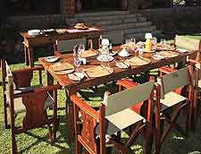 Further image of table set for dinner at Chobe Lodge