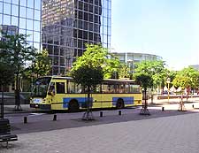 Photo of bus driving around the city centre