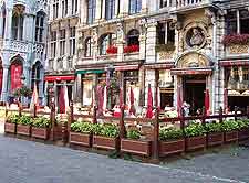 View of diners on the Grote Markt square