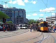 Picture of tram lines in the city centre