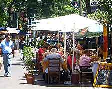 Photo of summer cafe tables