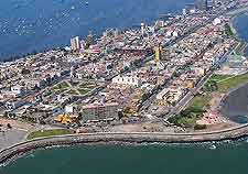 Aerial view of Callao cityscape