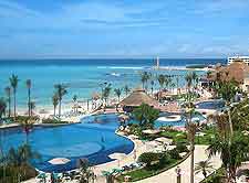 View of resort complex with swimming pool