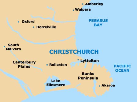 Small Christchurch Map