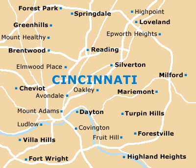 Small Cincinnati Map