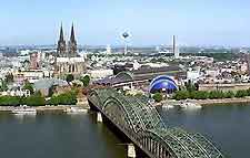 Aerial picture of the Koln skyline
