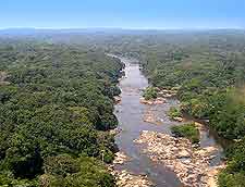 Aerial view of the Epulu River, in the north-easterly Ituri area