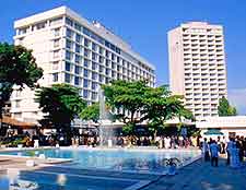 Picture of the Grand Hotel Kinshasa and its outdoor pool