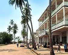 Photo taken in Kalemie, showing the historic Hotel du Lac building