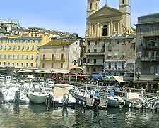 Picture of the harbourfront at Bastia