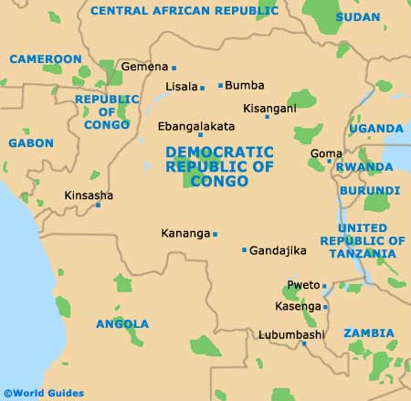 Small Democratic Republic of the Congo Map