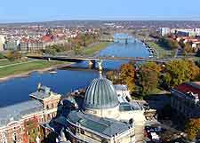 Aerial picture of Dresden and the River Elbe