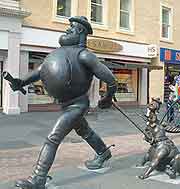 Picture of famous Desperate Dan statue in the city centre