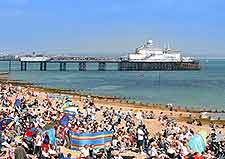 Photo of beach crowds waiting for the Airbourne festival to begin