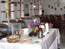 Photo of tables, laid ready for lunchtime service