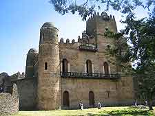 View of the UNESCO World Heritage Site Fasil Ghebbi (Royal Enclosure) in Gond, Ethiopia