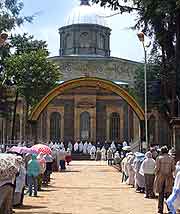 Close-up photo of St. George Cathedral at Addis Ababa