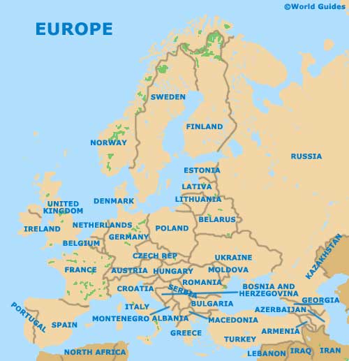 Europe Continent Map