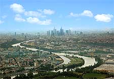 Aerial view of the city and the River Main, by Fritz Geller-Grimm