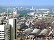 View of the train station in the Bahnhofsviertel district