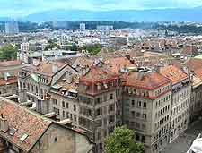 Aerial picture of Geneva city centre