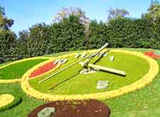 Photo of the city's famous Flower Clock