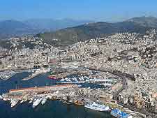 Aerial picture of the city and harbour