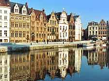 Photo showing waterfront reflections in the city