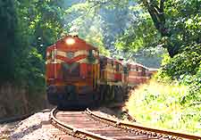 Photo of diesel train travelling through Goa, India