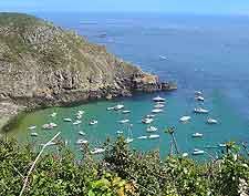Scenic view of the nearby island of Sark