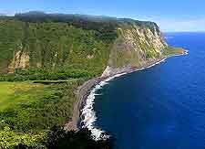Aerial view of the Waipio Valley (Valley of the Kings)
