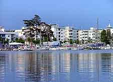 Picture of lodging reflecting in the waterfront