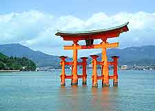 Photo of the shrine at Miyajima