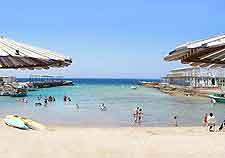 Photo showing the Red Sea and adjacent beach