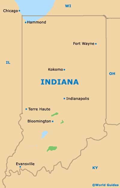 Indiana IN State Map