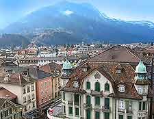 Bird's eye picture of Interlaken city centre