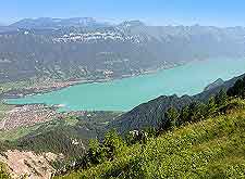 Aerial view of Lake Brienz (Brienzer See / Brienzersee)