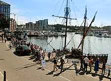 Waterfront view, photographed in the summer