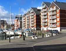 Further view of the waterfront marina