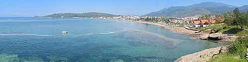 Panoramic beachfront photograph
